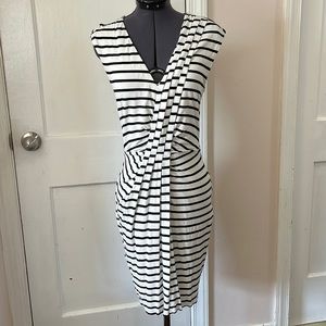 Anthropologie Confluence Striped Dress Sz S Bailey 44 Cream and Black Jersey￼